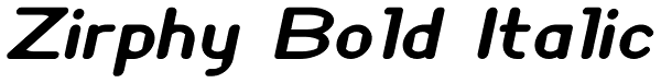 Zirphy Bold Italic Font