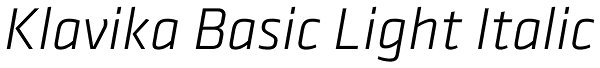 Klavika Basic Light Italic Font