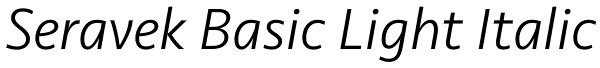 Seravek Basic Light Italic Font