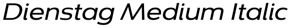 Dienstag Medium Italic Font