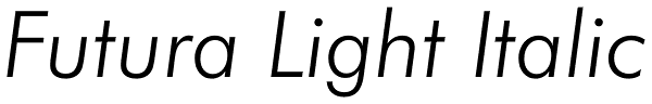 Futura Light Italic Font