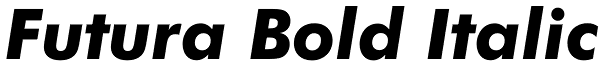 Futura Bold Italic Font