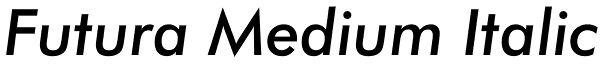 Futura Medium Italic Font