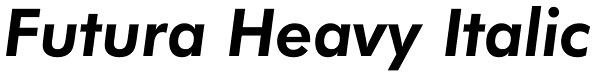 Futura Heavy Italic Font