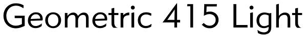 Geometric 415 Light Font
