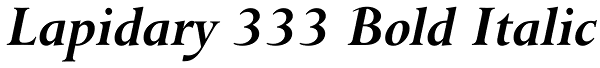 Lapidary 333 Bold Italic Font