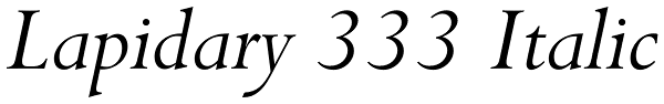 Lapidary 333 Italic Font