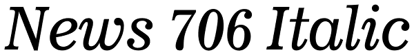 News 706 Italic Font