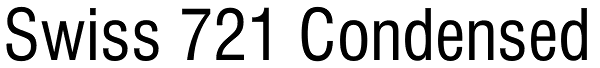 Swiss 721 Condensed Font