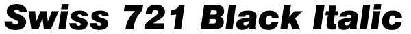 Swiss 721 Black Italic Font