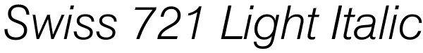 Swiss 721 Light Italic Font