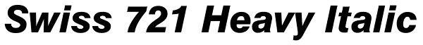 Swiss 721 Heavy Italic Font
