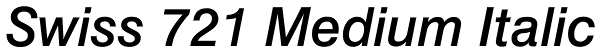 Swiss 721 Medium Italic Font