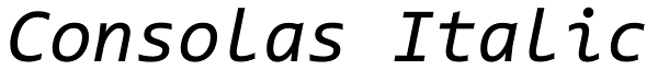 Consolas Italic Font