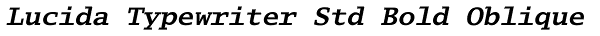 Lucida Typewriter Std Bold Oblique Font