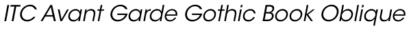 ITC Avant Garde Gothic Book Oblique Font