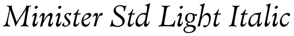 Minister Std Light Italic Font