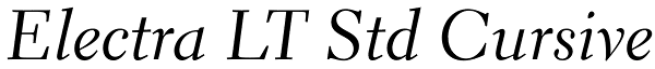 Electra LT Std Cursive Font