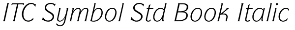 ITC Symbol Std Book Italic Font