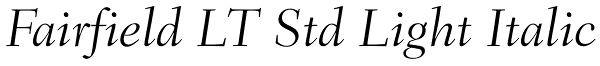 Fairfield LT Std Light Italic Font