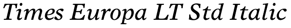 Times Europa LT Std Italic Font