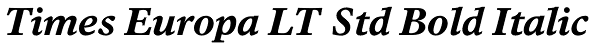 Times Europa LT Std Bold Italic Font