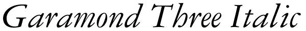 Garamond Three Italic Font