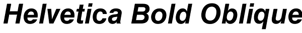 Helvetica Bold Oblique Font
