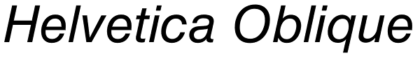 Helvetica Oblique Font