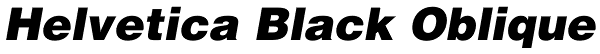 Helvetica Black Oblique Font