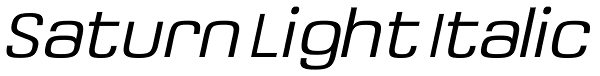 Saturn Light Italic Font