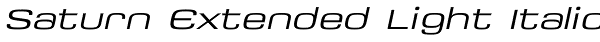 Saturn Extended Light Italic Font