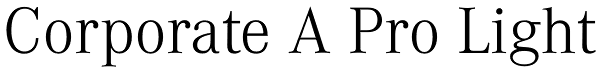 Corporate A Pro Light Font
