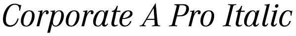 Corporate A Pro Italic Font