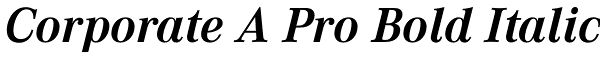 Corporate A Pro Bold Italic Font