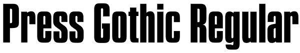 Press Gothic Regular Font