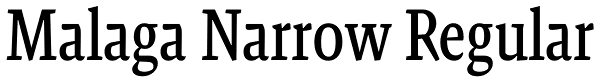 Malaga Narrow Regular Font