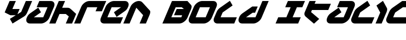 Yahren Bold Italic Font