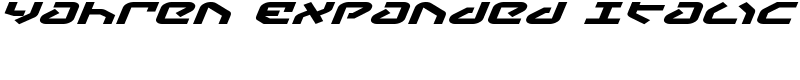 Yahren Expanded Italic Font