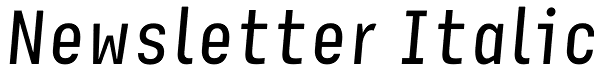 Newsletter Italic Font