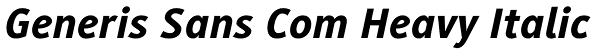 Generis Sans Com Heavy Italic Font
