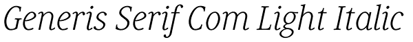Generis Serif Com Light Italic Font