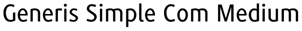 Generis Simple Com Medium Font