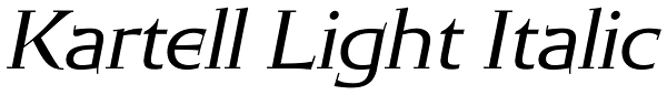 Kartell Light Italic Font