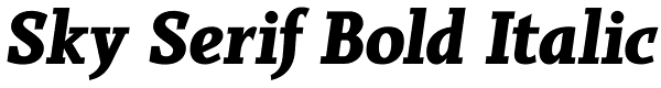 Sky Serif Bold Italic Font