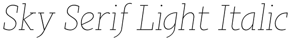 Sky Serif Light Italic Font