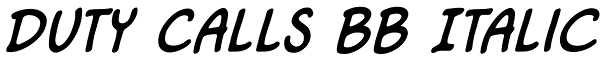 Duty Calls BB Italic Font