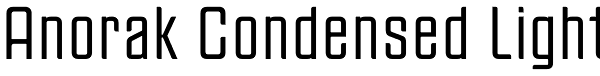 Anorak Condensed Light Font