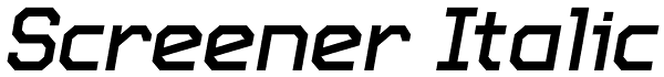 Screener Italic Font