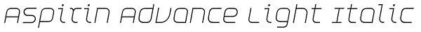 Aspirin Advance Light Italic Font